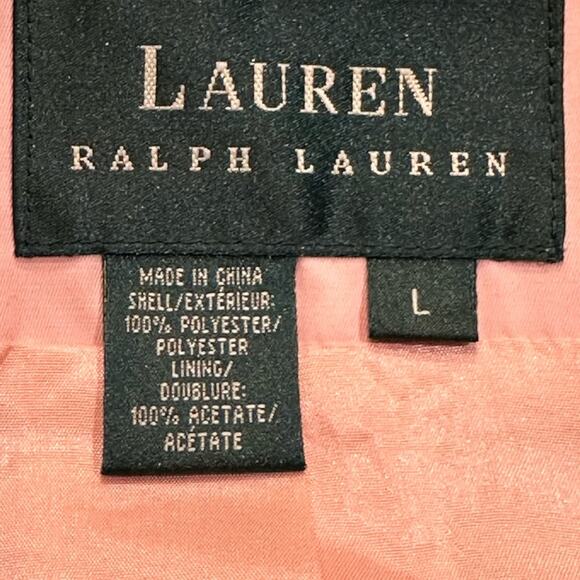 Lauren Ralph Lauren Soft Pink Lightweight Knee Length Jacket Women's Large - Picture 3 of 8